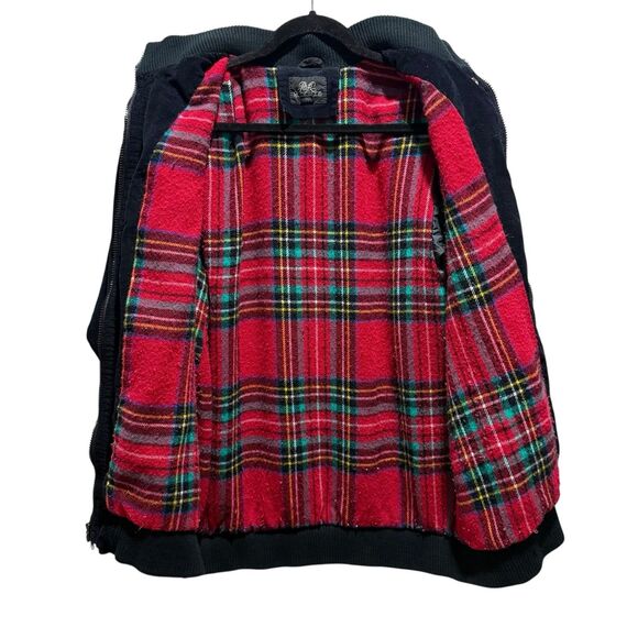Vintage JW Robinsons Corduroy Jacket Small Black Plaid Flannel Lined 80s 90s - Picture 7 of 15